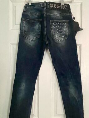 Phillip Plein Skull Distressed Jeans - Sz 29 NWT